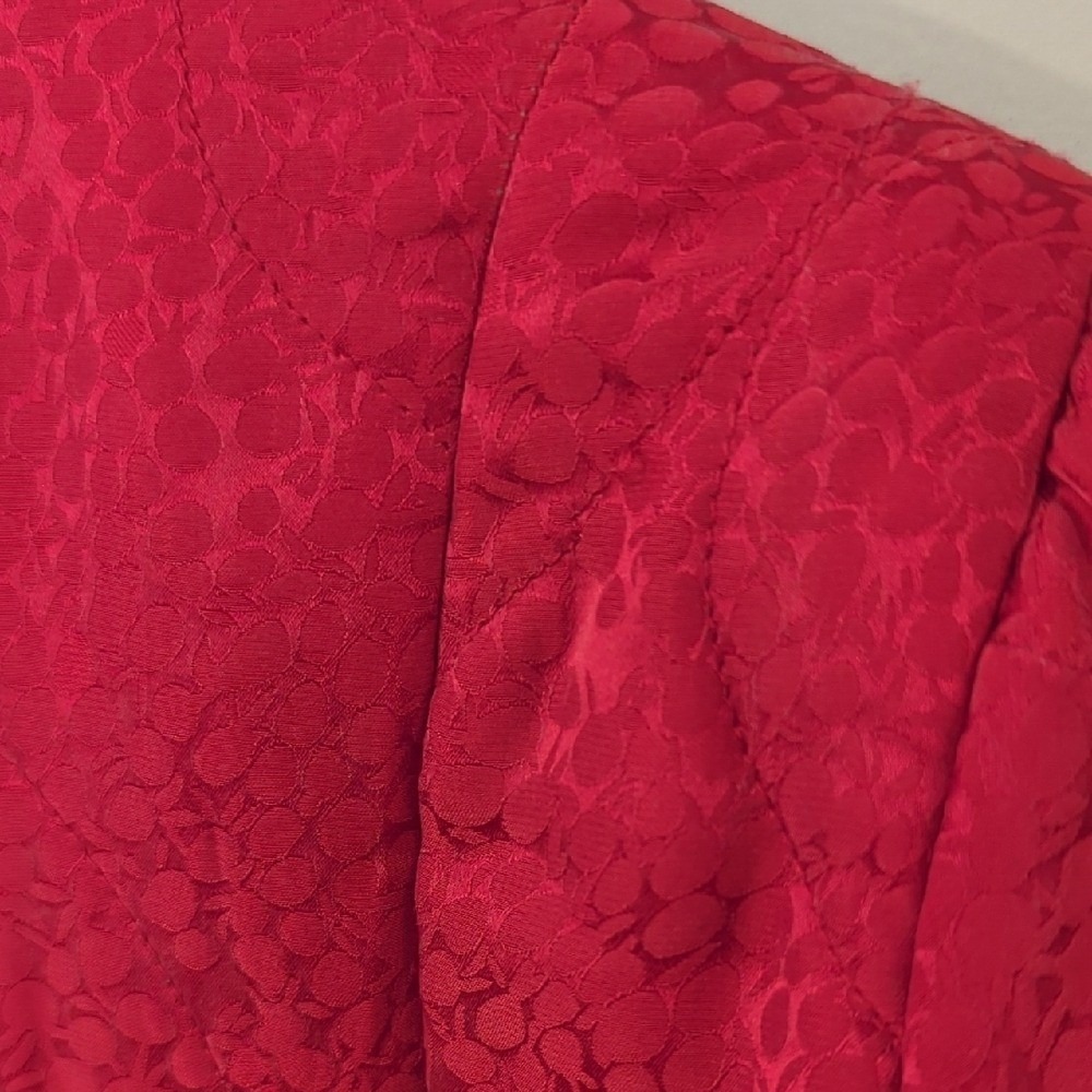 Silk‎ Quilted Jacket Red size Medium Pockets image 8